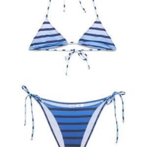 Jean Paul Gaultier Blue Striped Bikini